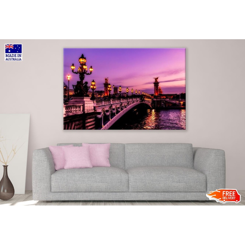 Pont Alexandre III Arch Bridge Night view Photograph Print 100% Australian Made