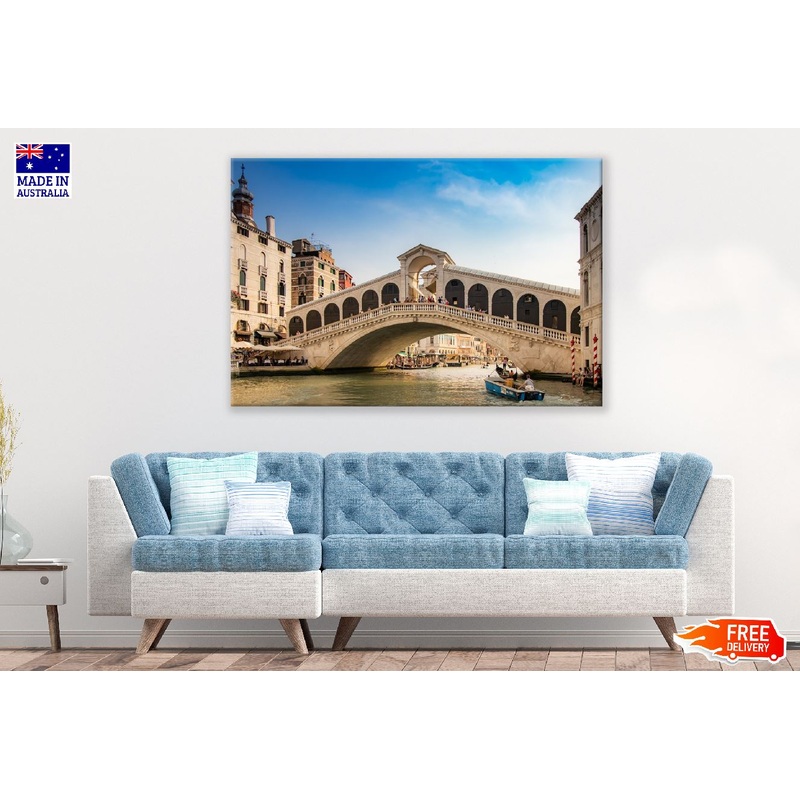 Rialto Bridge Venice & Blue Sky, Italy Photograph Print 100% Australian Made