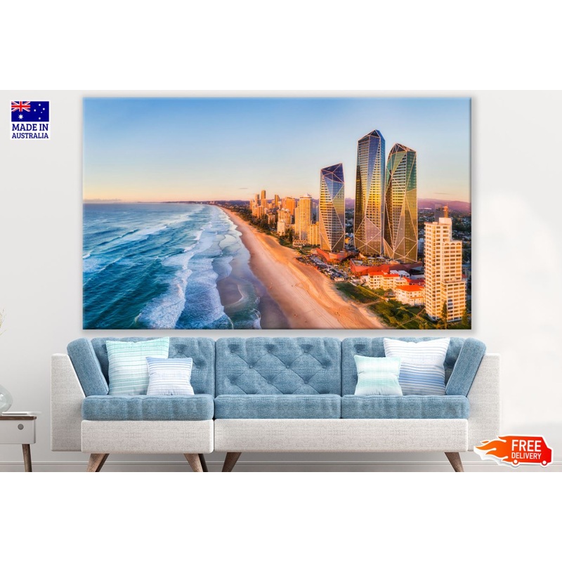 Sea & City Buildings Photograph Print 100% Australian Made