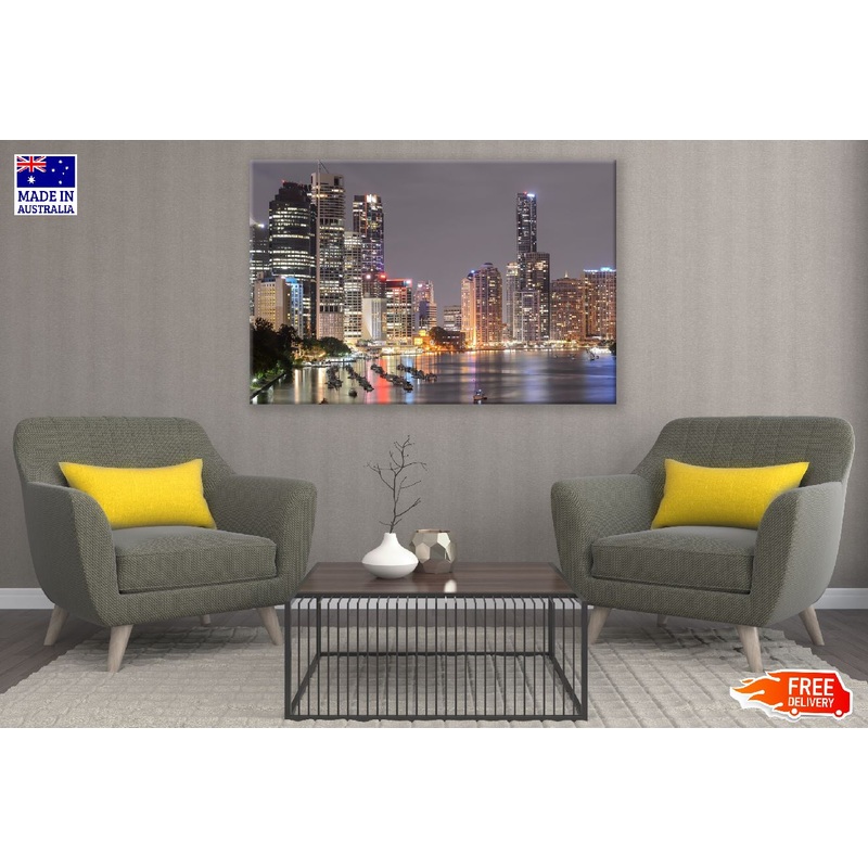 Southbank Brisbane, Australia Night View Print 100% Australian Made