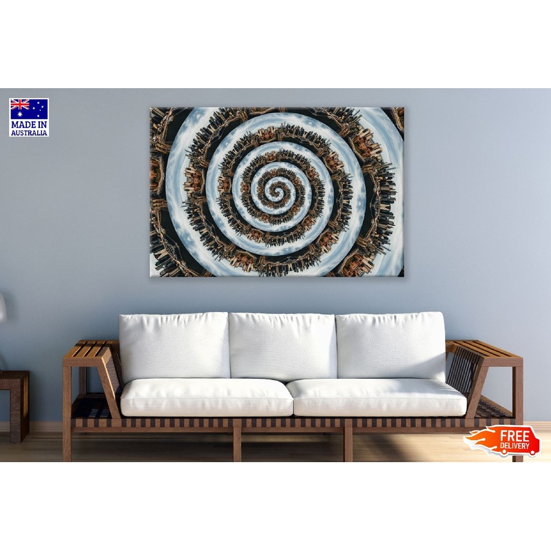 Spiral City Abstract Design Print 100% Australian Made