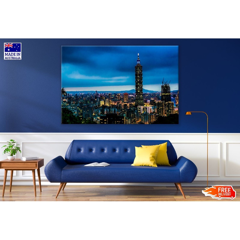 Taipei. Taiwan city Skyline at Night Phtograph Print 100% Australian Made