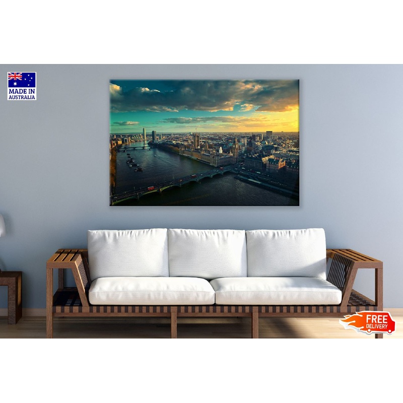 Thames River & London City Sunset Photograph Print 100% Australian Made
