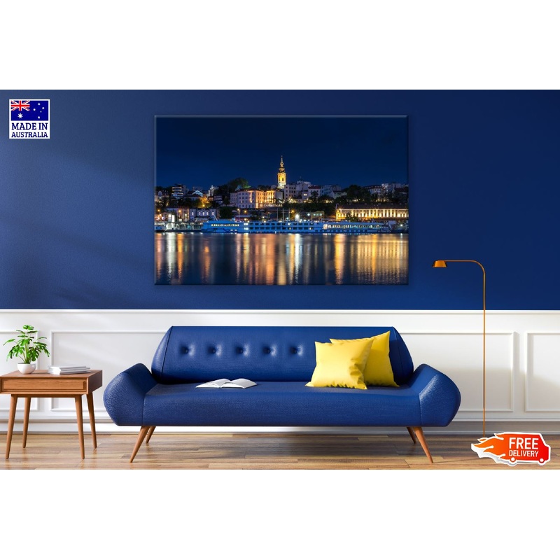 Belgrade Serbia Night View Photograph Print 100% Australian Made