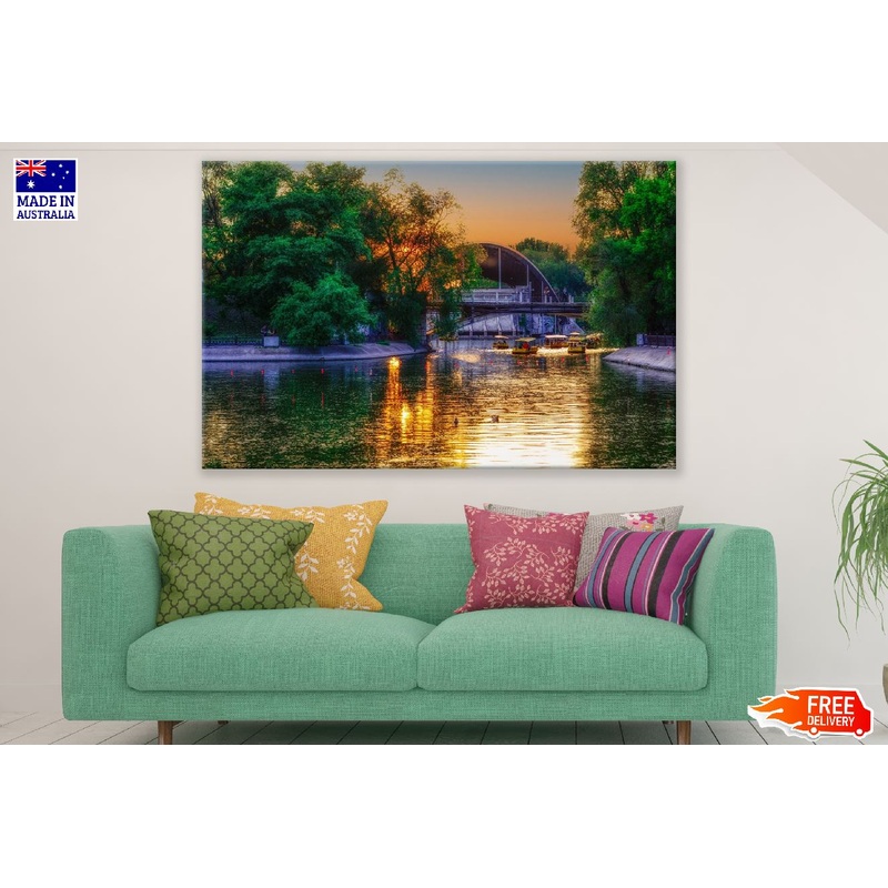 Lake & Arch Bridge Sunset Photograph Print 100% Australian Made