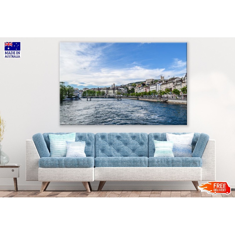 Lucerne Zurich Bridge Photograph, Switzerland Print 100% Australian Made