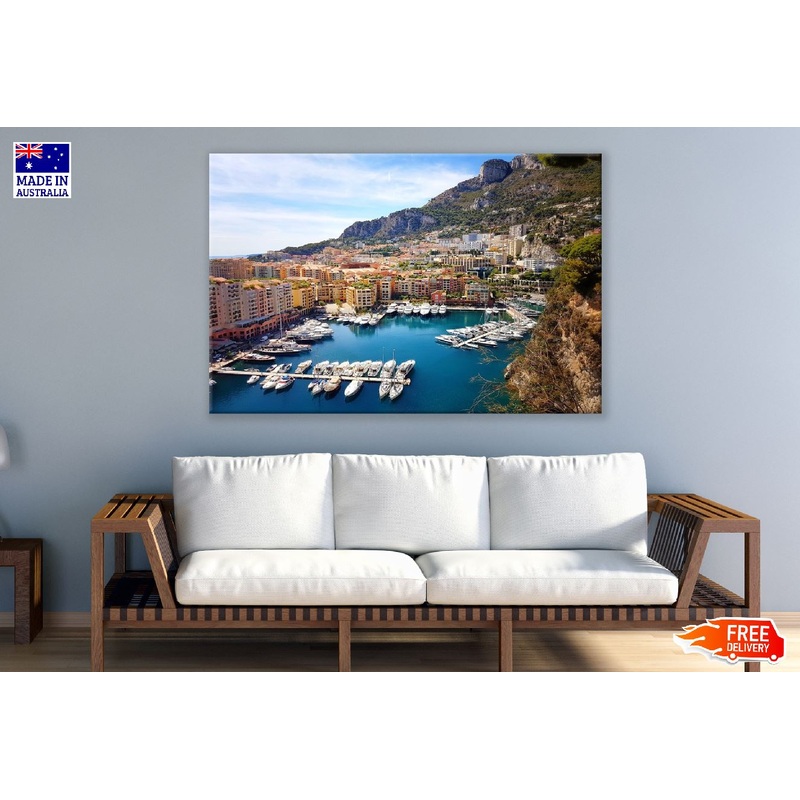 Mediterranean Sea Monaco Skyline Photograph Print 100% Australian Made