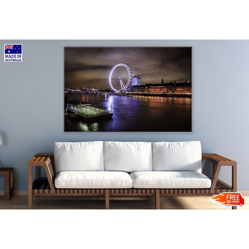 Millennium Wheel on South Bank of the River Thames in London Print 100% Australian Made