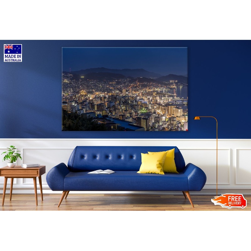 Nagasaki City, Night View Photograph Japan Print 100% Australian Made
