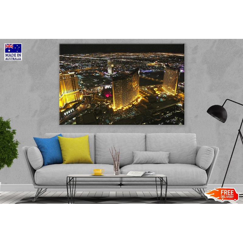 Nevada Paris Las Vegas USA Night View Photograph Print 100% Australian Made