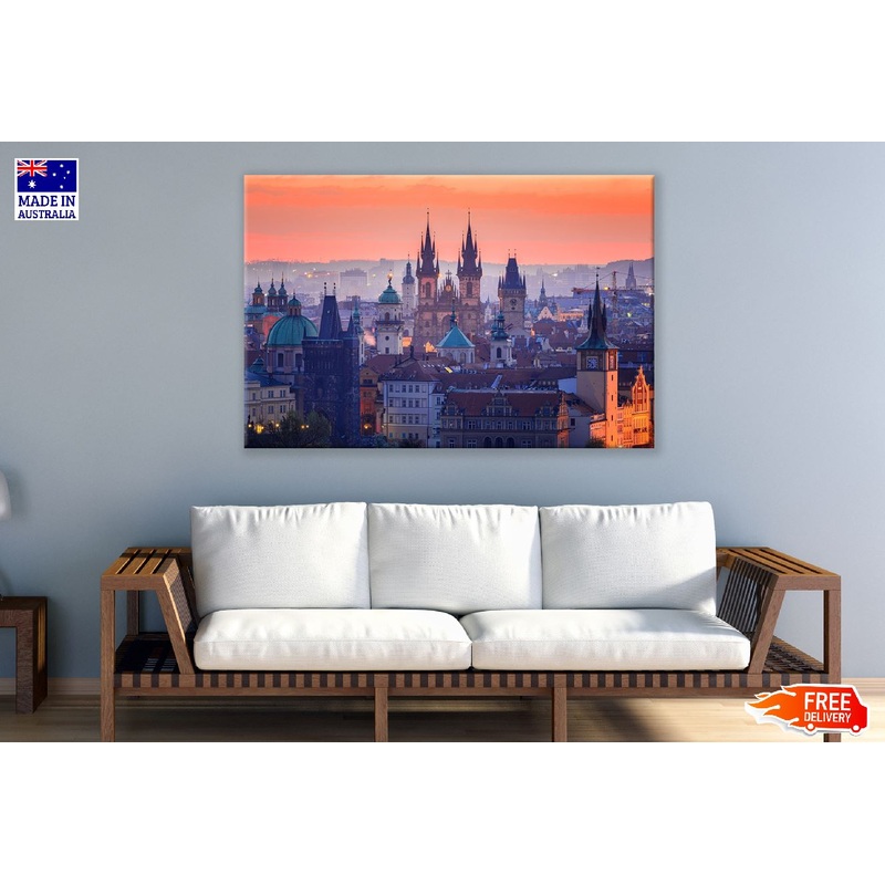 Old Town Quarter of Prague Sunset Photograph Print 100% Australian Made