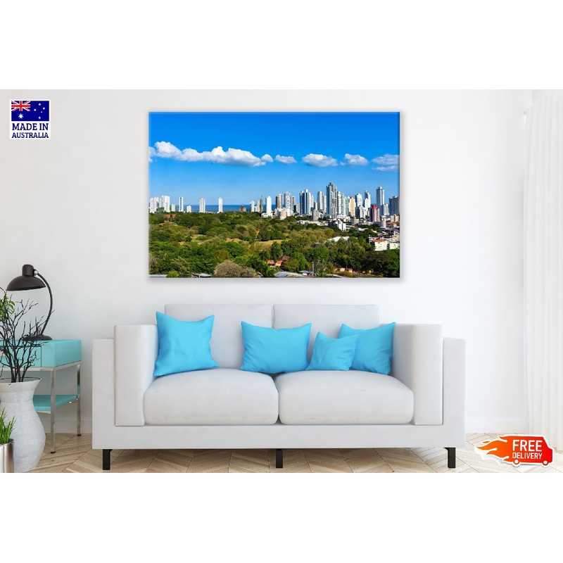 Panama City & Blue Sky Photograph, Panama Print 100% Australian Made