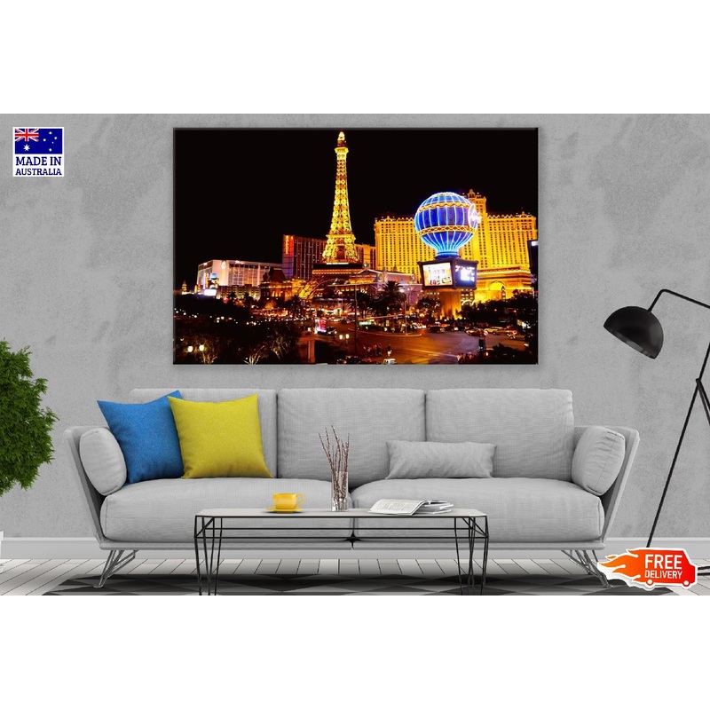 Paris Las Vegas USA Night View Photograph Print 100% Australian Made
