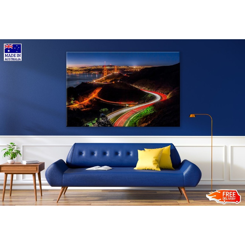 San Francisco Roads Night View Photograph Print 100% Australian Made