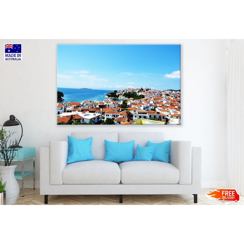 Skiathos City in Skiathos, Greece Photograph Print 100% Australian Made