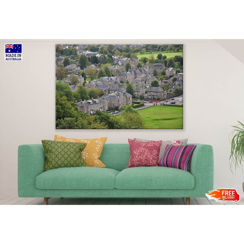 Stirling City Scotland UK Aerial view Photograph Print 100% Australian Made
