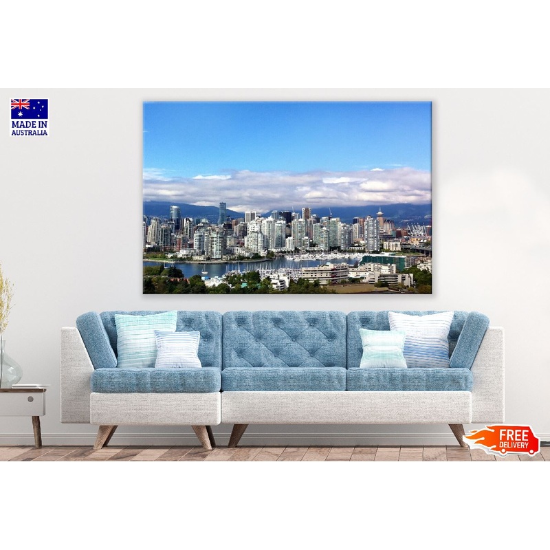 Vancouver in British Columbia Skyline View Photograph, Canada Print 100% Australian Made
