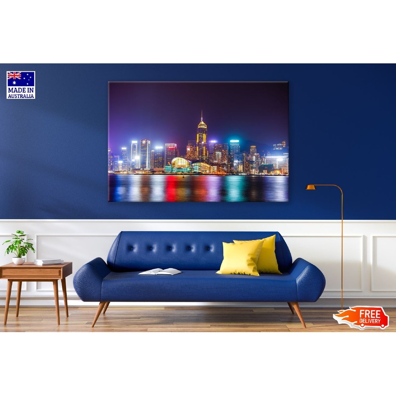 Victoria Harbour, Hong Kong Night View Photograph Print 100% Australian Made