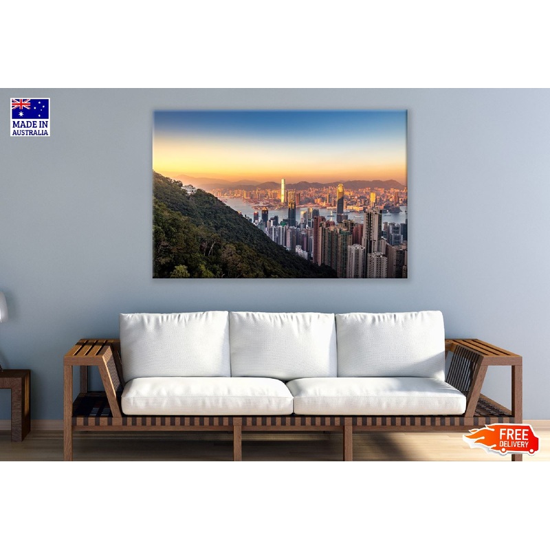 Victoria Peak Hill in Hong Kong Sunset Photograph Print 100% Australian Made