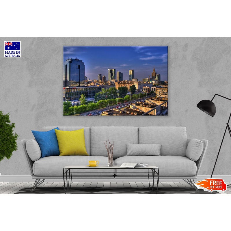 Warsaw City Capital of Poland Sunset Photograph Print 100% Australian Made