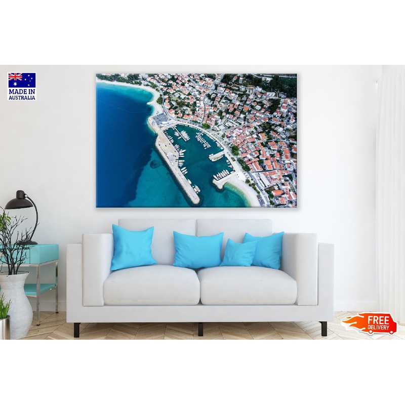 Baska Voda Beach & Cityscape Photograph, Croatia Print 100% Australian Made