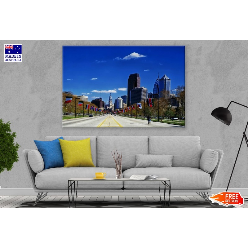 Benjamin Franklin Parkway at Eakins Oval, Philadelphia Print 100% Australian Made