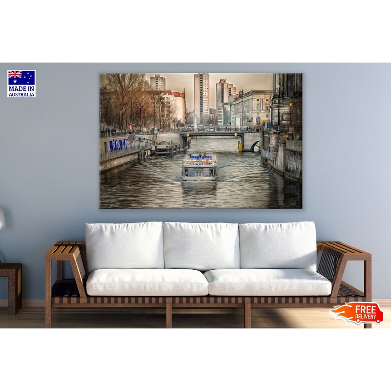 Berlin Spree River & Bridge Painitng Print 100% Australian Made