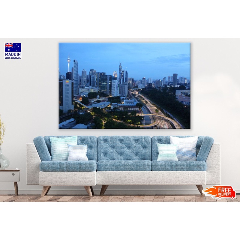 Kuala Lumpur Cityscape Night View Photograph, Malaysia Print 100% Australian Made