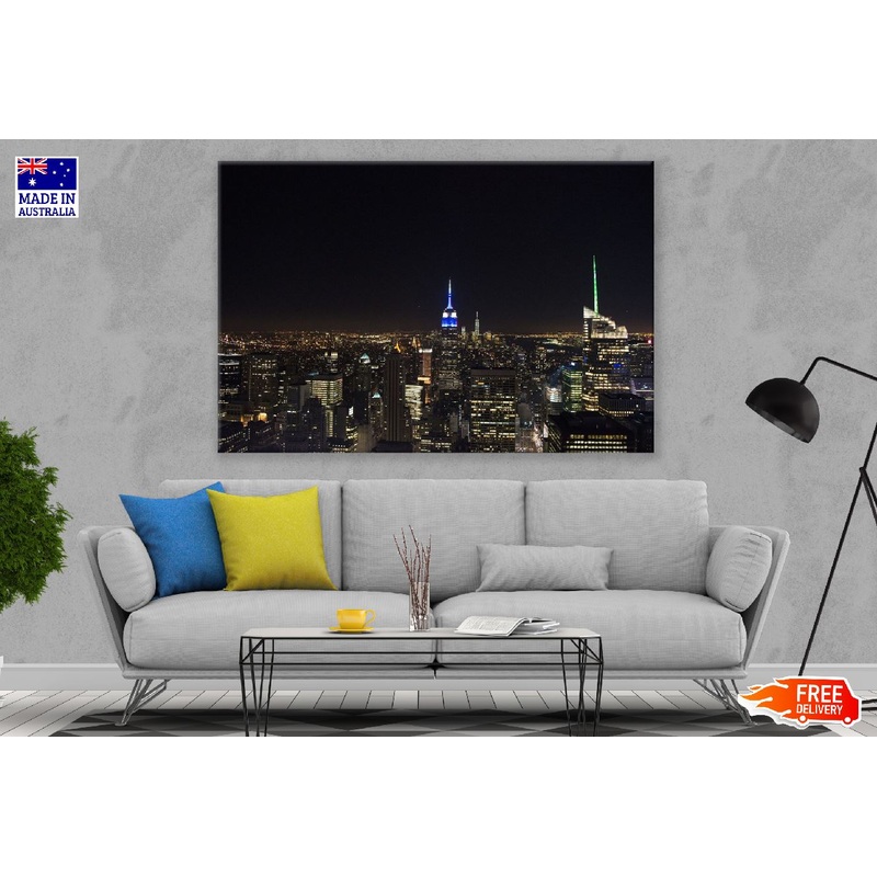 Manhattan New York City Night View Photograph, USA Print 100% Australian Made
