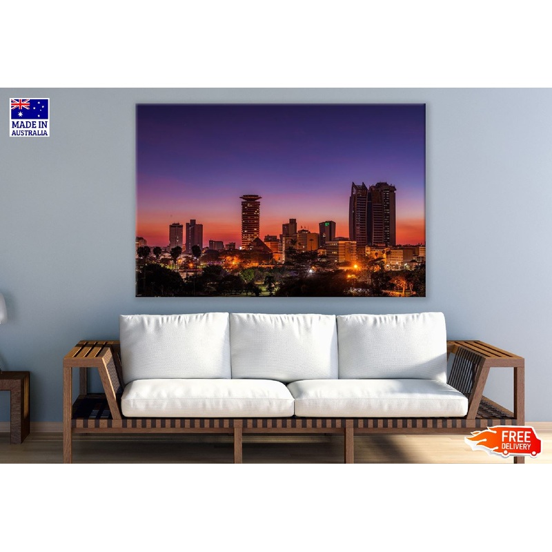 Nairobi Capital City of Kenya Night View Photograph Print 100% Australian Made