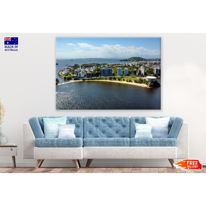 Niteri City Aerial View Photograph, Brazil Print 100% Australian Made