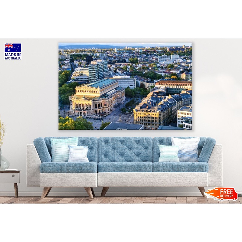 Old Opera House Frankfurt Aerial View Photograph, Germany Print 100% Australian Made