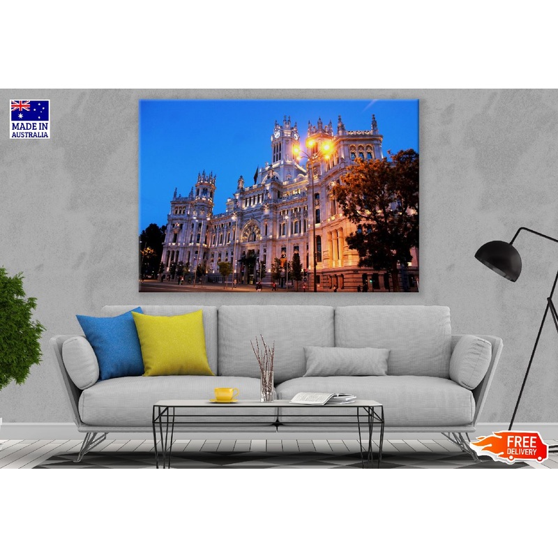 Plaza de Cibeles Madrid Night View Photograph, Spain Print 100% Australian Made