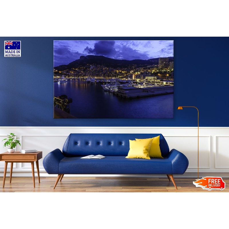 Port City Night view Photograph, Monaco Print 100% Australian Made