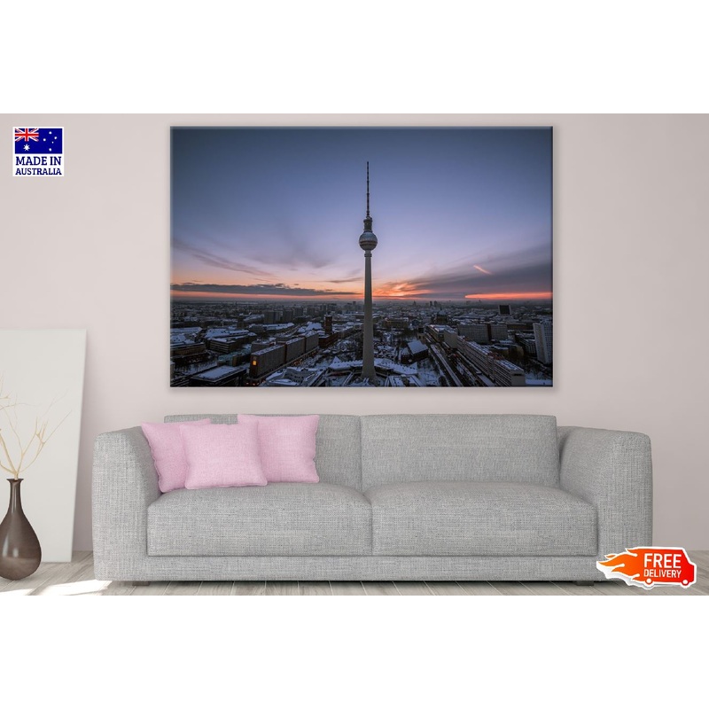 Skyline of Berlin with the TV Tower Sunset Photograph Print 100% Australian Made