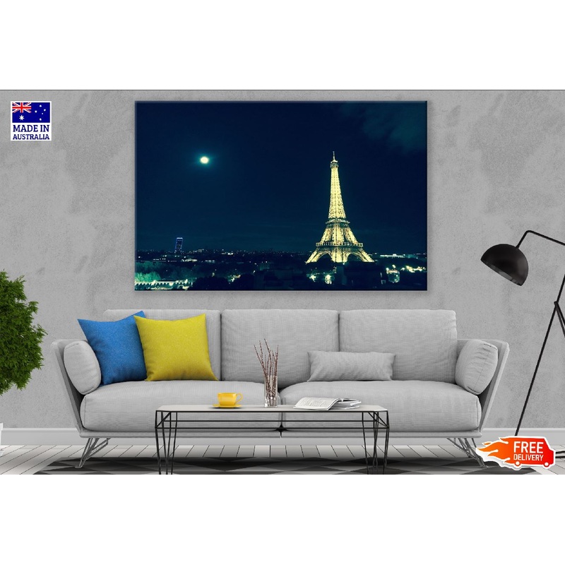 Trocadro Garden & Eiffel Tower Night View Photograph Print 100% Australian Made