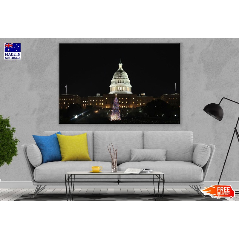 United States Capitol Night View Photograph Washington DC Print 100% Australian Made