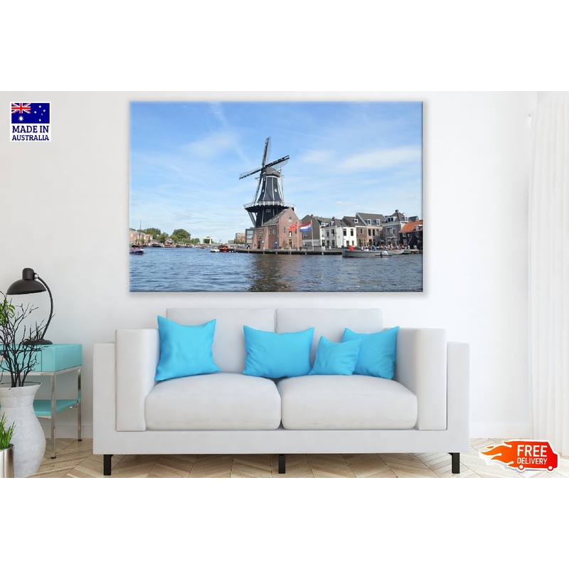 Windmill De Adriaan on River, Netherlands Print 100% Australian Made