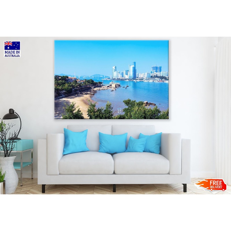 Xiamen city View From Gulangyu island in Fujian, China Print 100% Australian Made