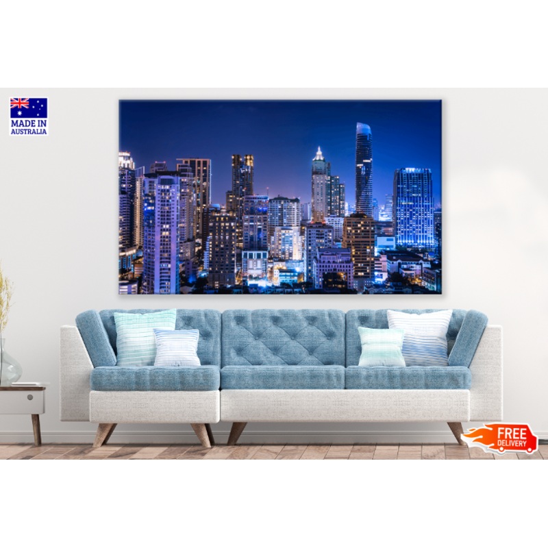 Abstract Night Cityscape Print 100% Australian Made
