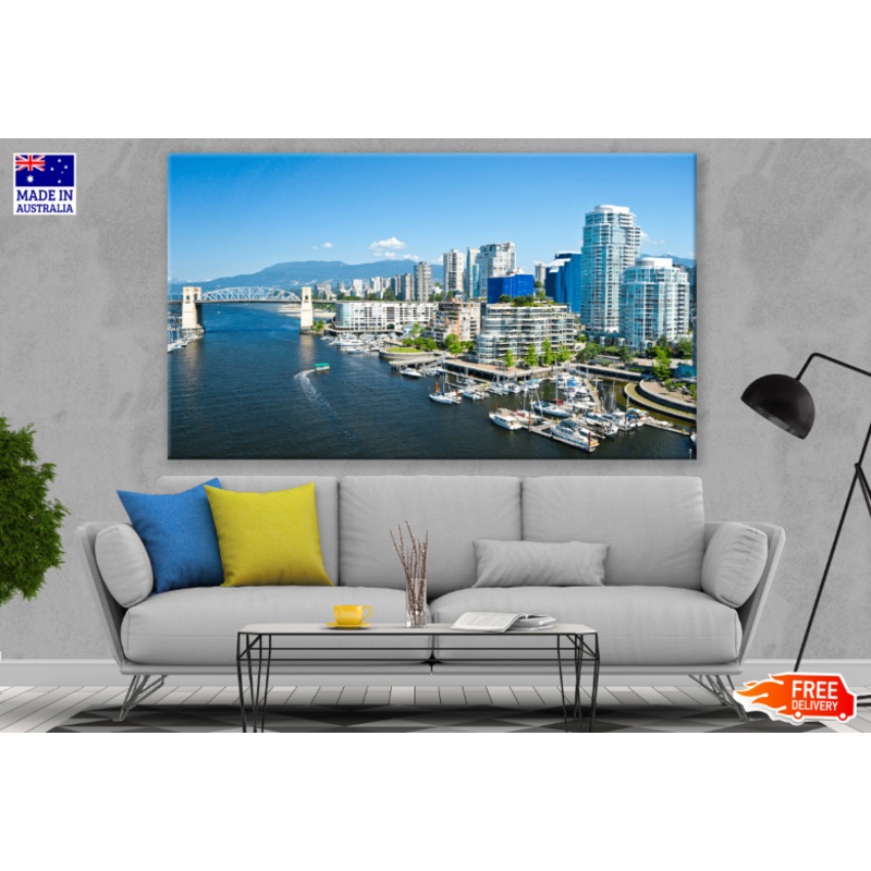 Aerial View of a Modern City Print 100% Australian Made