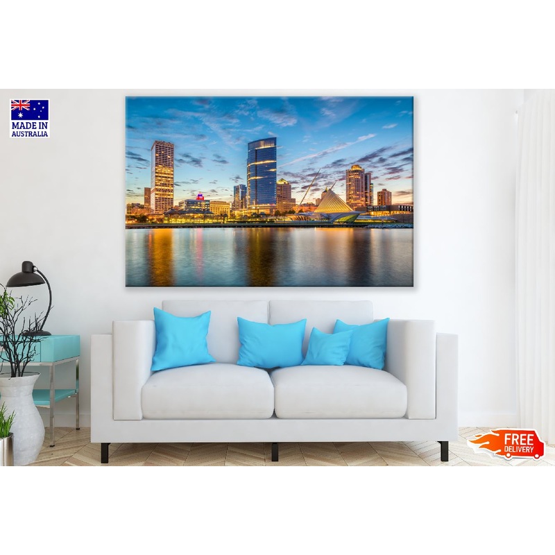 Milwaukee, Wisconsin, USA Downtown City Skyline Photograph Print 100% Australian Made