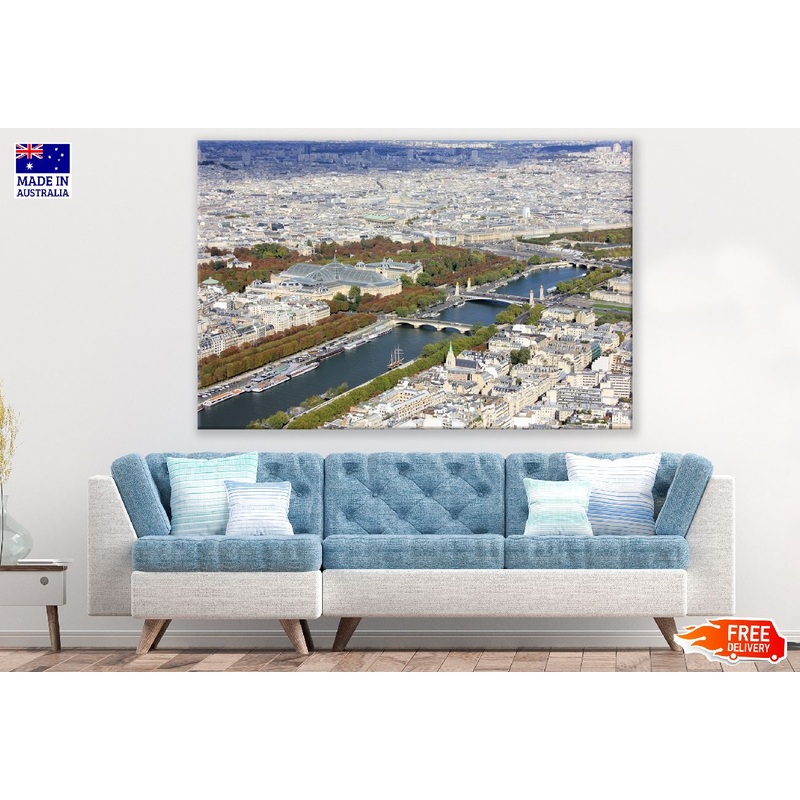 Paris City Aerial View Photograph Print 100% Australian Made