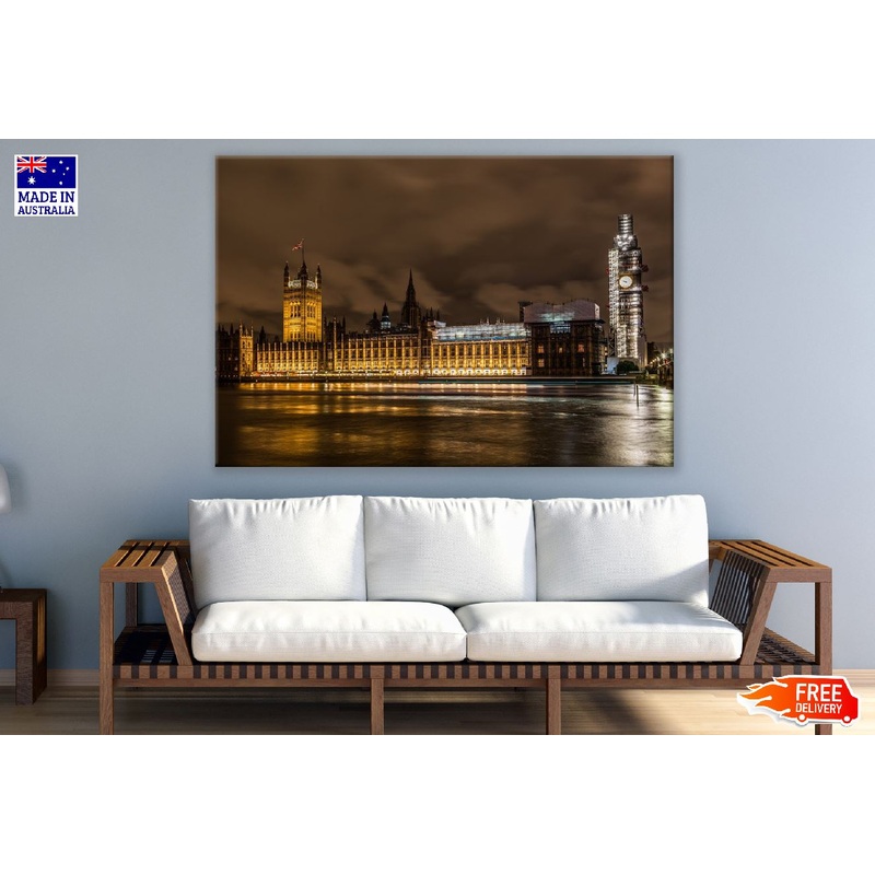Saint Peter at Westminster Night View Photograph, London, England Print 100% Australian Made