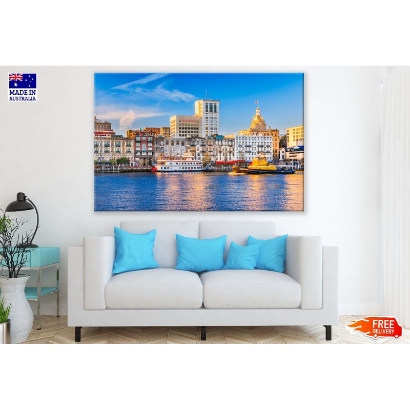 Savannah, Georgia, USA Riverfront Skyline Photograph Print 100% Australian Made