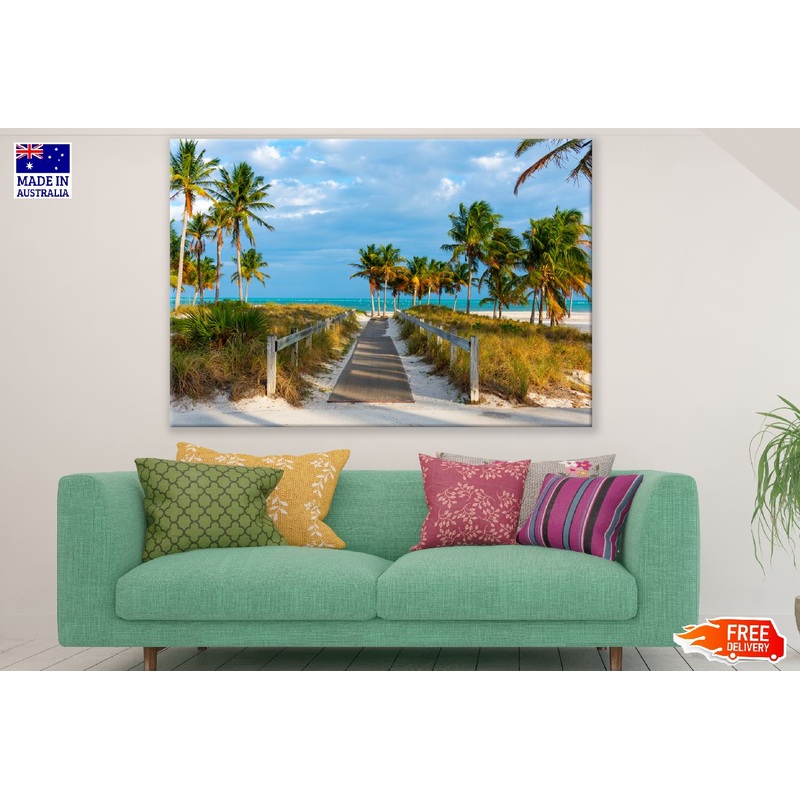 Wooden Boardwalk in Crandon Park in Key Biscayne Miami, USA Print 100% Australian Made