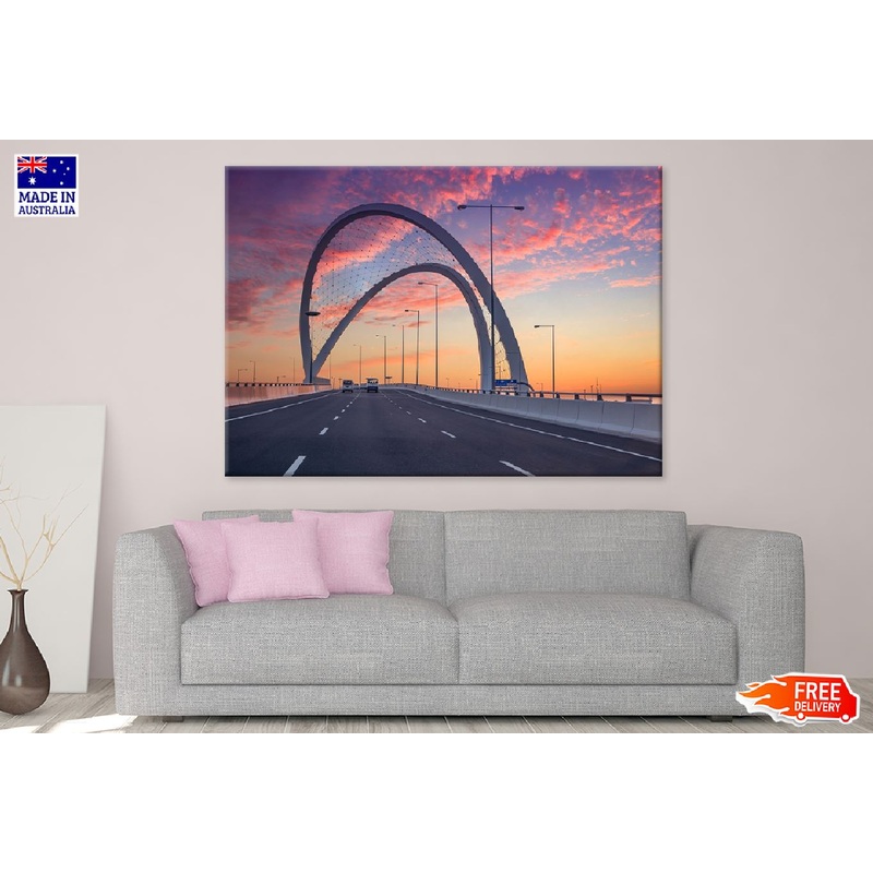 Al Wahda Bridge Sunset View Doha Photograph Print 100% Australian Made