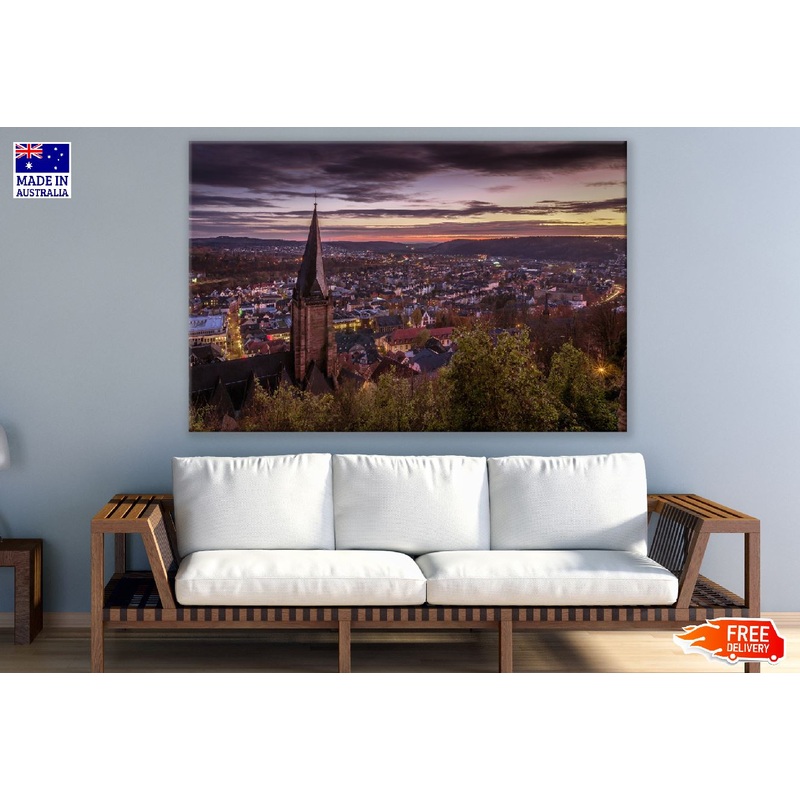 Marburg Town Aerial View Photograph, Germany Print 100% Australian Made