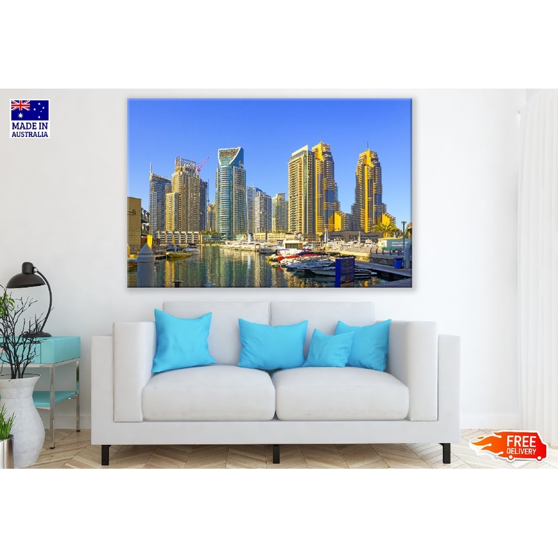 Marina City Walk View Photograph Dubai Print 100% Australian Made