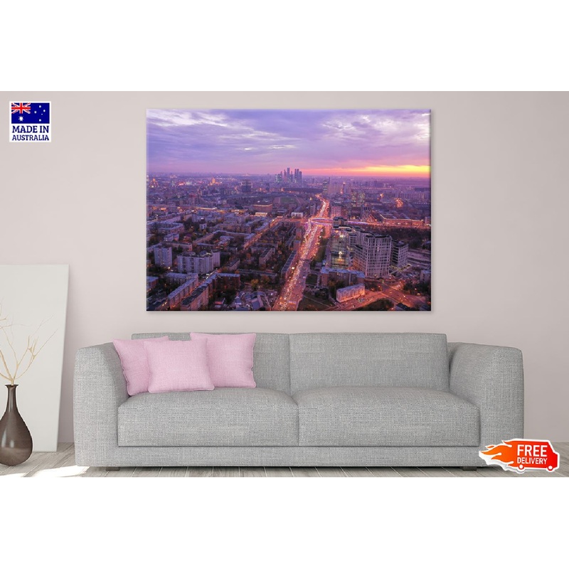 Moscow City Evening Photograph Print 100% Australian Made